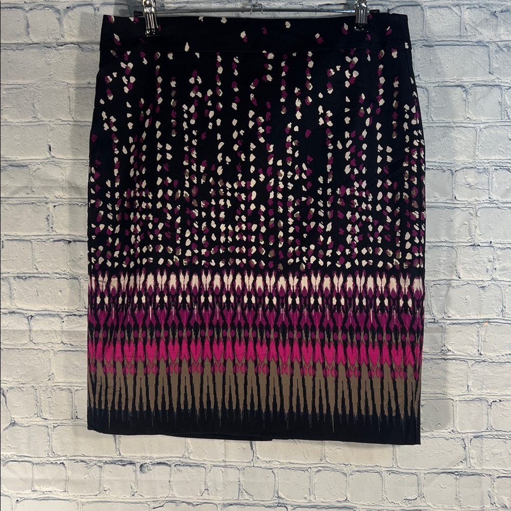 Ann Taylor Black Skirt with Pink and Cream Accents
